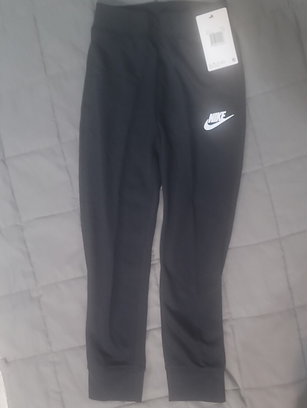 Girl's Nike Kids Black Jogger Sweatpants with White Logo